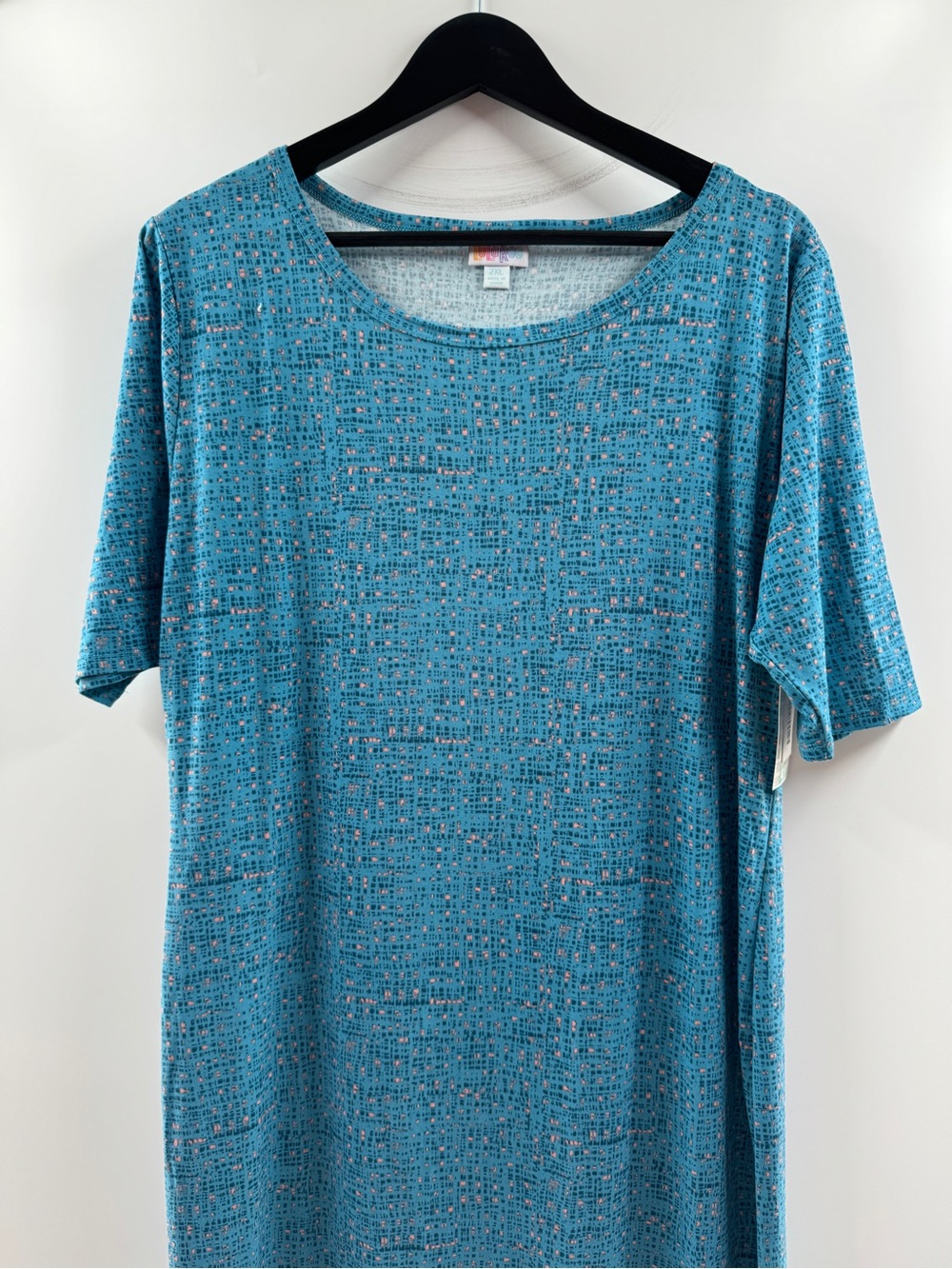 LuLaRoe Julia Blue Geometric Print T-Shirt Dress – Women’s 2XL NWT - Picture 2 of 7